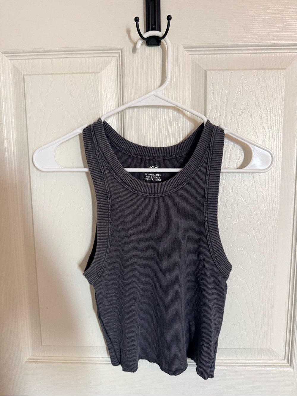 aerie Charcoal Ribbed Tank Top